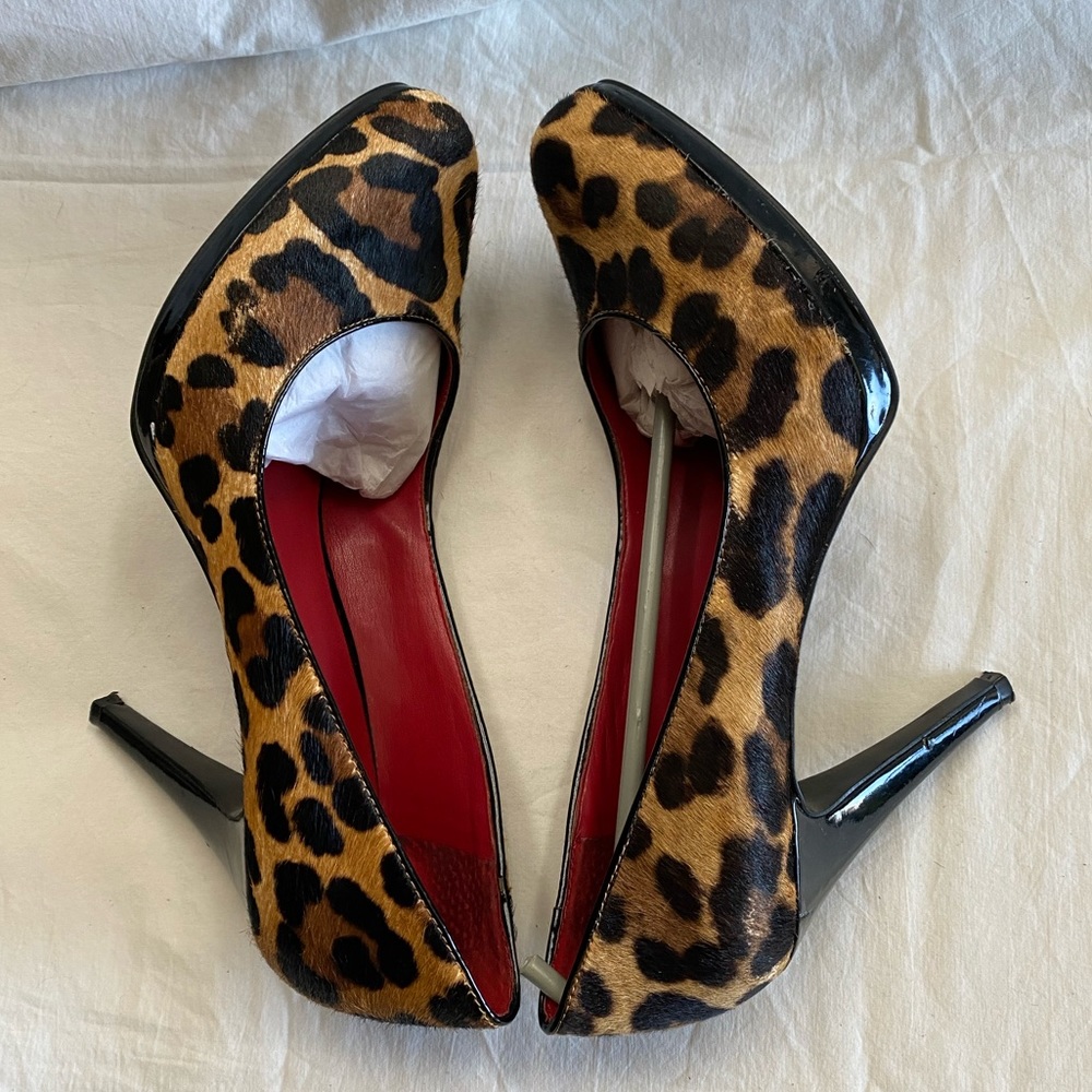 Nine West Rocha Heels Women Size 9.5 Color Leopard Print